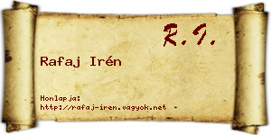 Rafaj Irén névjegykártya